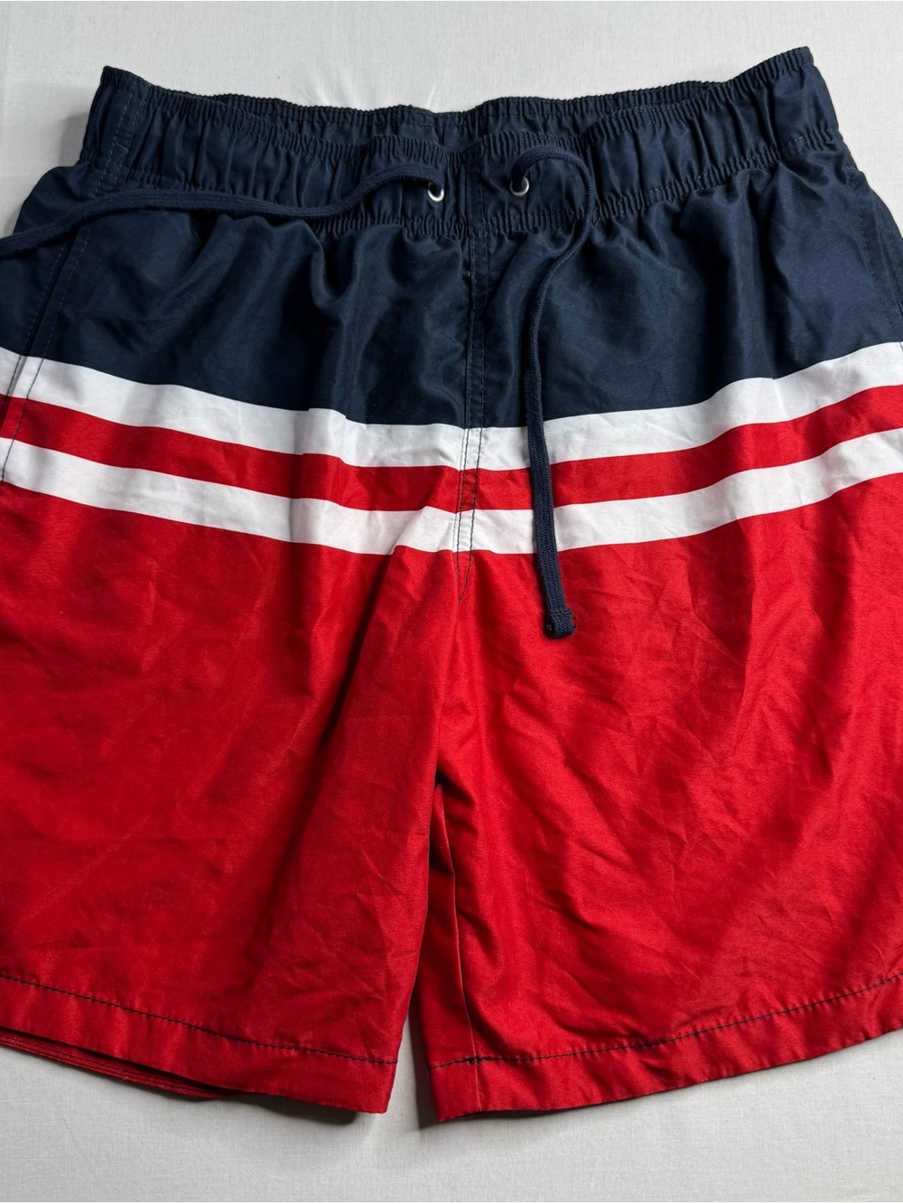 H&M Navy and Red Colorblock Swim Shorts